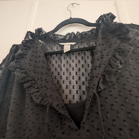 H&M Black Long Sleeve V-Neck Sundress - Picture 7 of 15